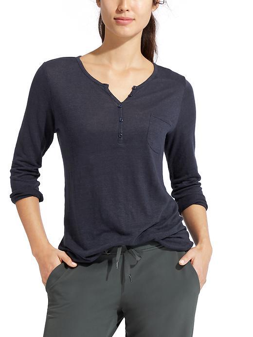 Athleta Womens Newport Henley Tunic Size M - Navy