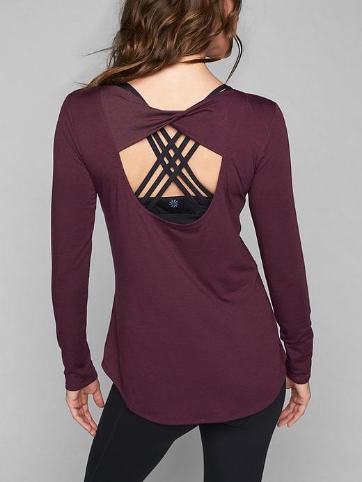 Athleta Womens Open Back Flexlight Top Cassis Size Xs