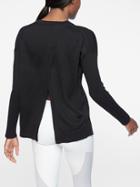 Athleta Womens Highland Crossback Sweater Black Size M