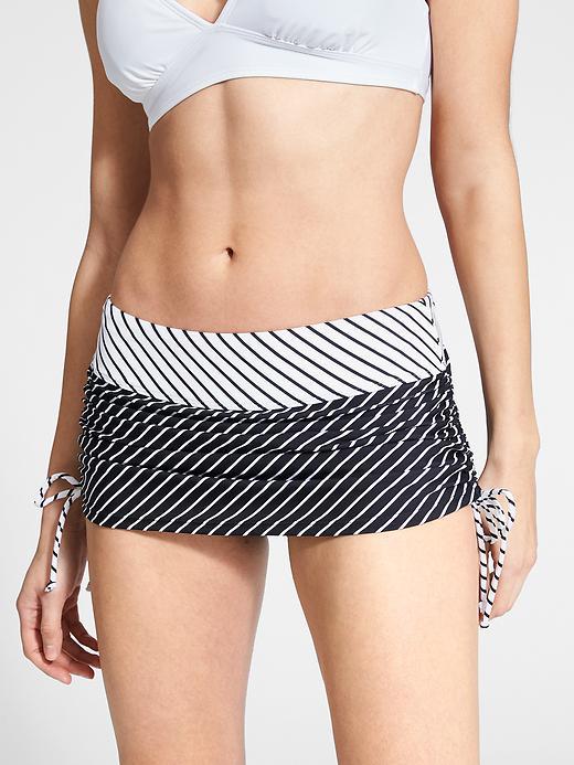 Athleta Womens Offshore Side Scrunch Skirt Size L - Black/white