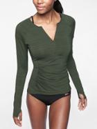 Athleta Womens Pacifica Wrap Front Top Green Rapids Size Xs
