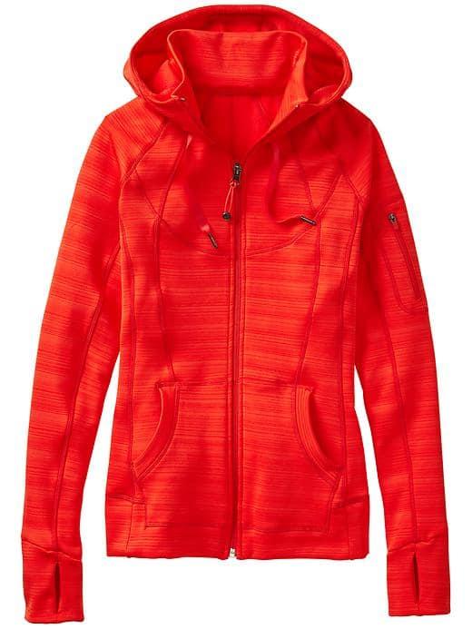 Athleta Womens Striped Strength Hoodie Size Xxs - Fire Red
