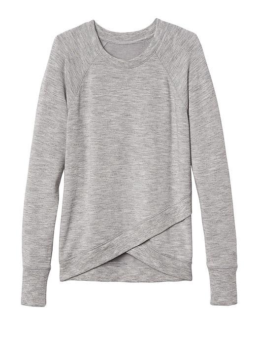 Athleta Womens Criss Cross Sweatshirt Size L Tall - Marl Grey Heather