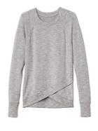 Athleta Womens Criss Cross Sweatshirt Size L Tall - Marl Grey Heather