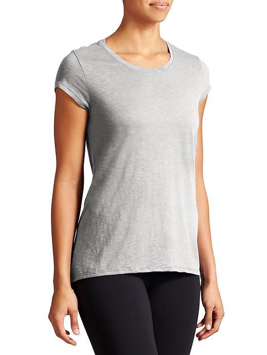 Athleta Womens Asana Tee Size L Tall - Light Grey Heather