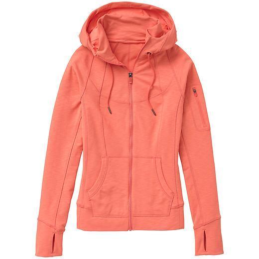 Athleta Slub Strength Hoodie - Light Coral Sunset Heather