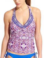 Athleta Womens Ipanema Tara Halter Tankini Size 32b/c - Dress Blue/jazzy Purple