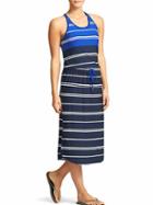 Athleta Womens Stripe Cressida Dress Size L - Navy/caspian Blue