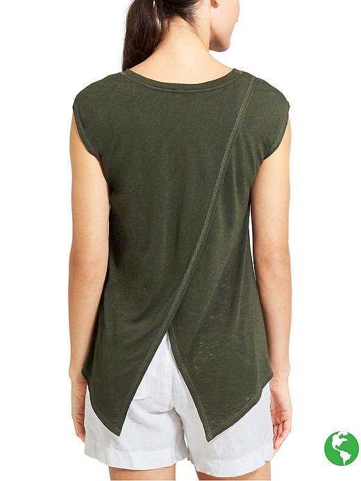 Athleta Womens Breezy Crossback Tee Size M - Forest Green