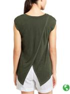 Athleta Womens Breezy Crossback Tee Size M - Forest Green