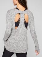 Athleta Womens Luxe Cut Out Pose Top Size L Petite - Light Grey Heather
