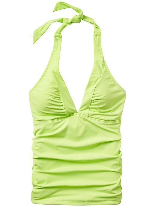 Athleta Womens Shirrendipity Halter Tankini Size L Tall - Cactus