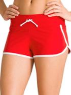 Athleta Womens Kata Swim Short Size Xl - Saffron Red/ White