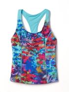Athleta Tropical Floral Tankini Size L/12 - Multi