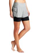 Athleta Womens Ready Set 2 In 1 Short Size L - Slate Grey