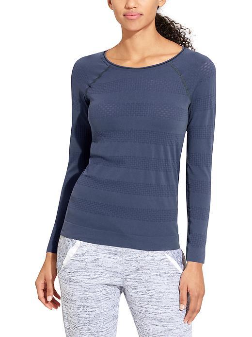 Athleta Womens Pebble Stripe Top Size L - Iron Blue