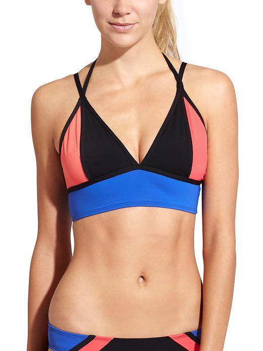 Athleta Womens Colorblock Midi Bikini Size L - Black