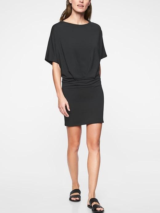Athleta Womens Pronto Pleated Dress Black Size 2x