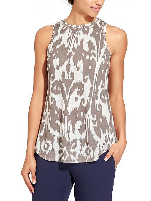 Athleta Womens Ikat Bloom Breezy Tank Size M - Foxtail Taupe
