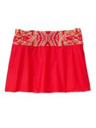 Athleta Womens Martina Shirred Band Swim Skirt Size L - Saffron Red