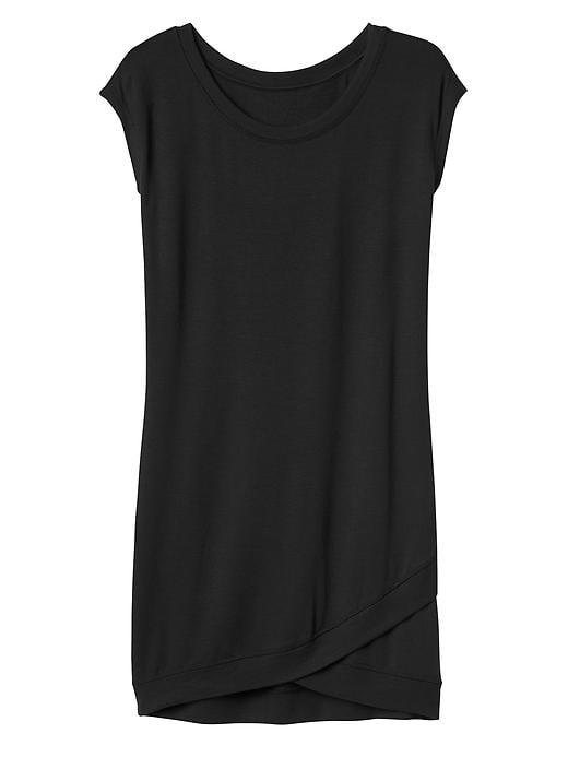 Athleta Womens Short Sleeve Criss Cross Dress Size L Tall - Black