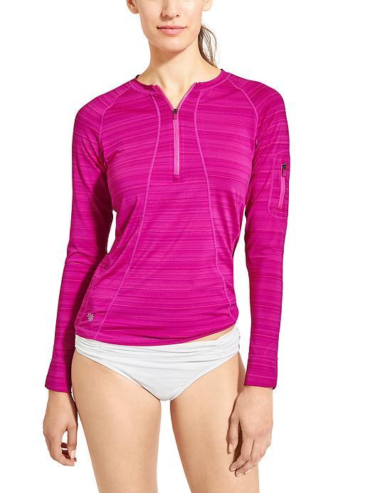 Athleta Womens Pacifica Upf Top 2 Size L Tall - Electric Fuchsia
