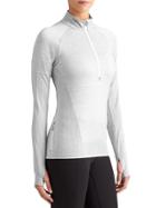 Athleta Womens Affinity Space Dye Half Zip Size L Tall - White Space Dye