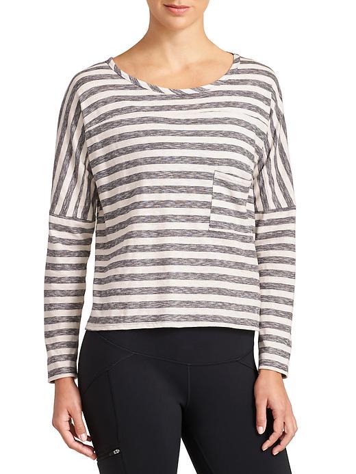 Athleta Womens Valley Top Size L - Grey Stripe