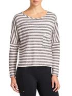 Athleta Womens Valley Top Size L - Grey Stripe