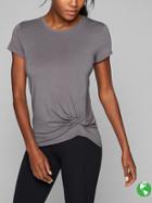 Athleta Womens Ultimate Side Knot Tee Size L - Silver Bells