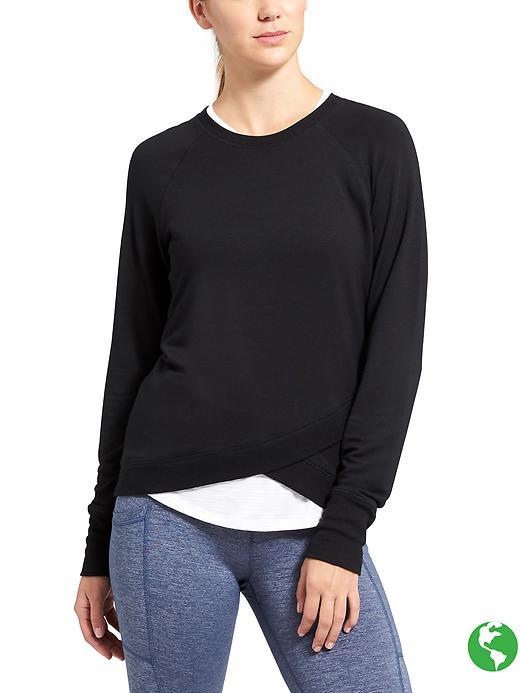 Athleta Womens Criss Cross Sweatshirt Size M Tall - Black