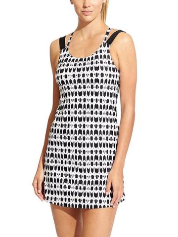 Athleta Womens Mindelo Swim Dress Black Size 32d/dd