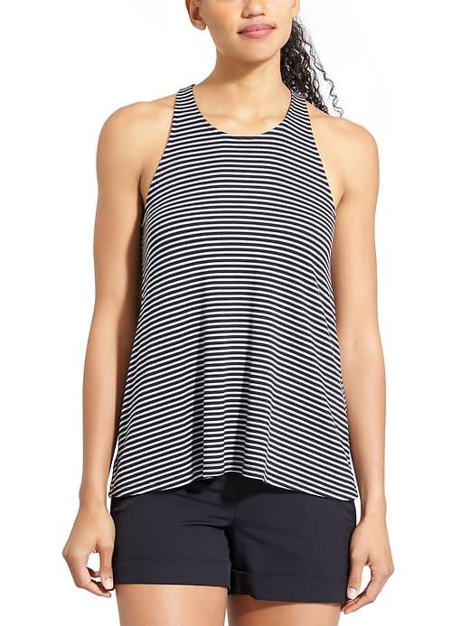 Athleta Womens Crossroad Tank Black/bright White Size Xxs