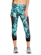 Athleta Womens Napali Mesh Sonar Capri Size L - Green