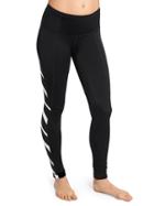 Athleta Womens Belize Stripe High Rise Swim Tight Size M - Black