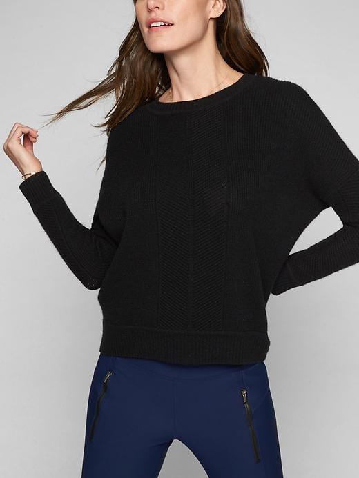 Athleta Womens Wool Cashmere Habitat Sweater Black Size L
