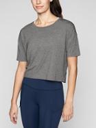 Athleta Womens Studio Crop Tee Black Heather Size M