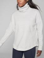 Athleta Womens Cozy Karma Sweater White Heather Size L