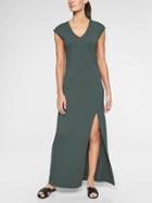 Athleta Womens Boardwalk Maxi Dress Black Olive Size M