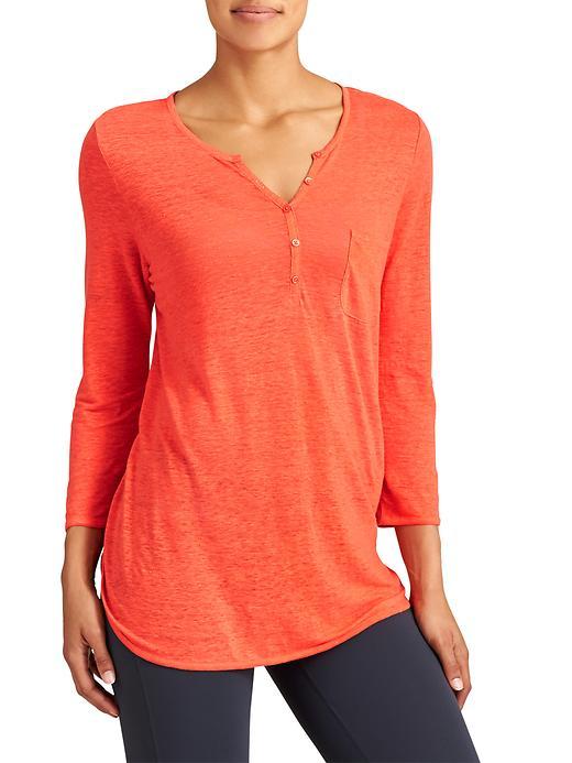 Athleta Womens Newport Henley Tunic Size L - Ember Orange