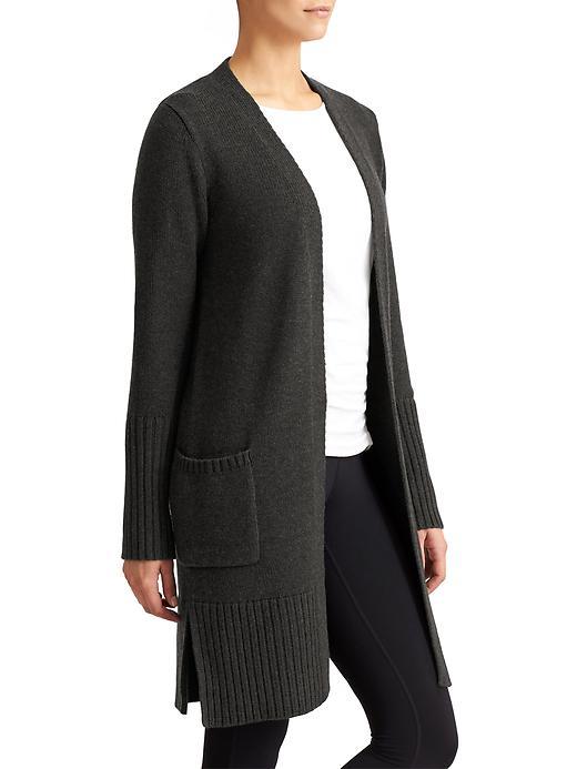 Athleta Womens Passage Sweater Coat Size L - Charcoal Heather