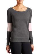 Athleta Womens Rally Sweater Size L - Charcoal Heather/blossom Pink