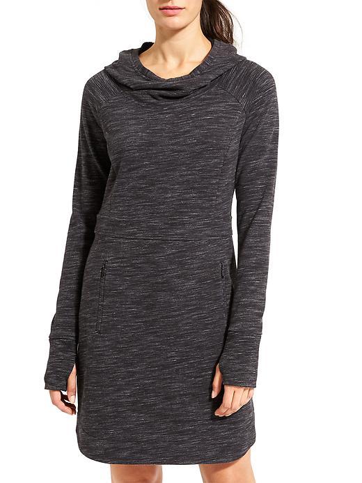 Athleta Womens Power Down Dress Size L Tall - Black Heather