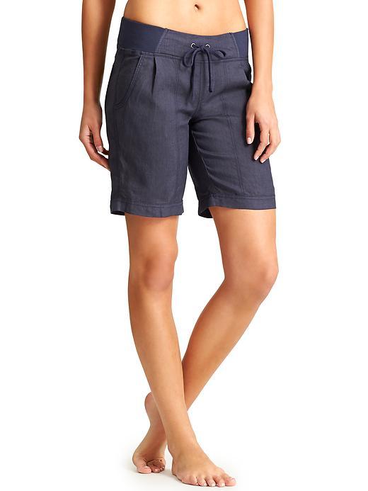 Athleta Womens Linen Creston Bermuda Size 0 - Navy