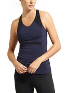 Athleta Womens Ace Racer Tank Navy/black Size Xs