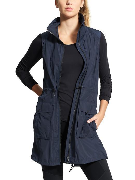 Athleta Womens City Slicker Vest Size L - Navy
