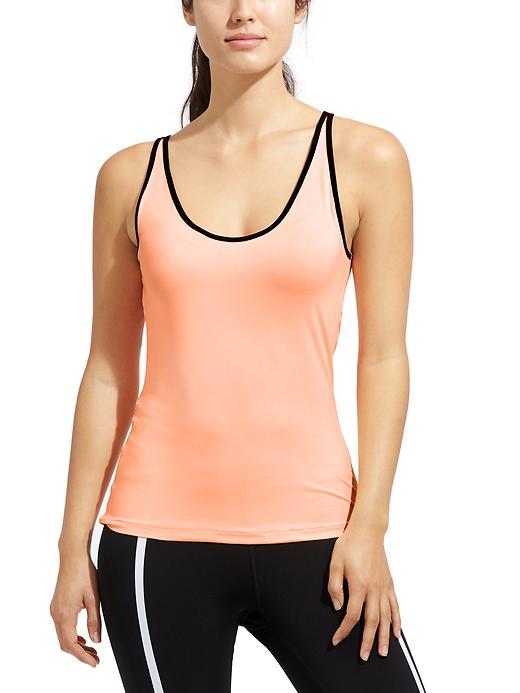 Athleta Womens Layer Up Fitted 2 Tank Size L - Creamsicle