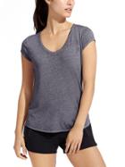 Athleta Womens Easy V Sugar Wash Tee Size 2x Plus - Navy