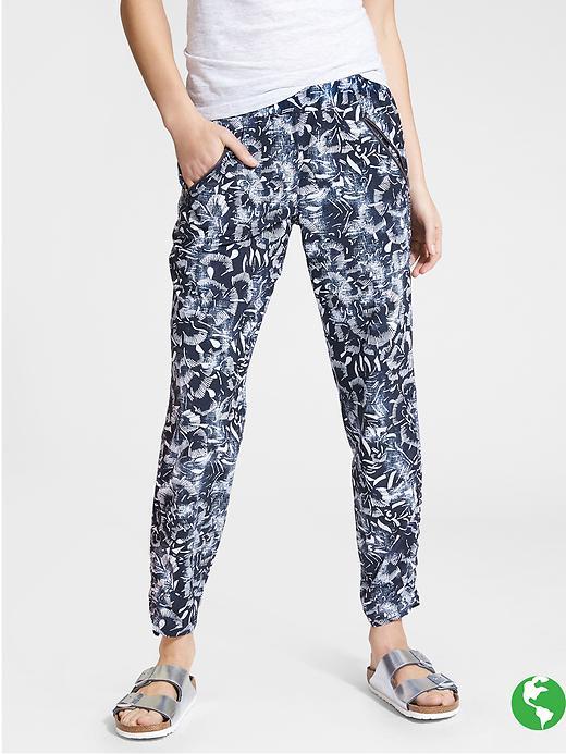 Athleta Womens Printed Aspire Ankle Pant Size 10 - Navy