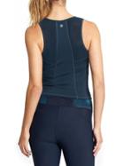 Athleta Womens Mesh Cropped Stealth Tank Size L - Constellation Blue